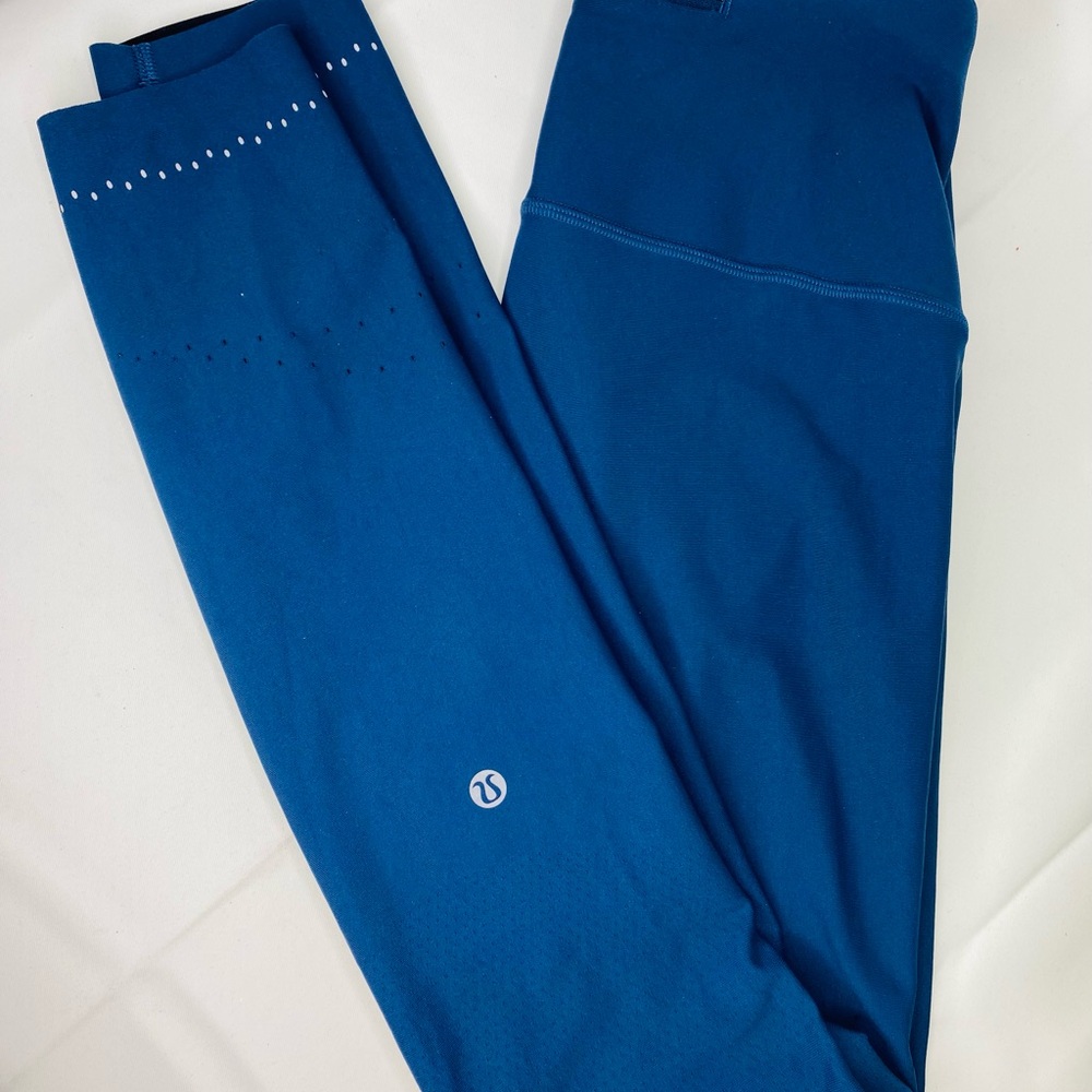LULULEMON High-Waist Athletic Leggings in Teal Blue